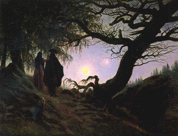 Caspar David Friedrich Man and Woman Contemplating the Moon china oil painting image
